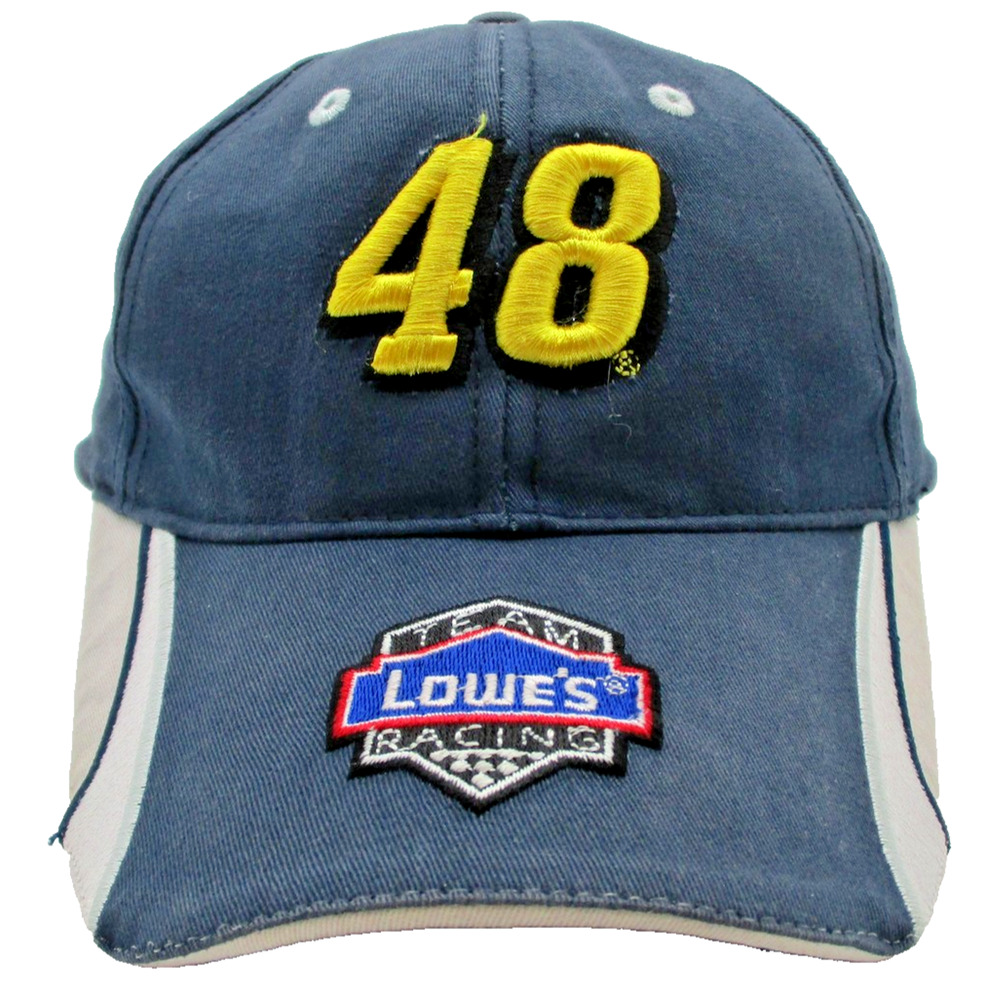 Jimmie Johnson 48 Lowes Racing Hat Cap Strap Back One Size Blue NASCAR Action